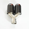 One modified two tail throat car decorative exhaust pipe carbon fibre stainless steel black bright 250x185x89mm