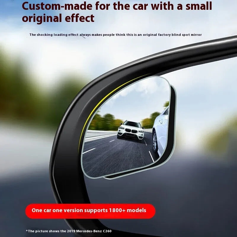 Small round frameless glass car rearview mirror pair for general fit