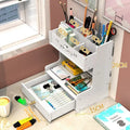 Plastic oblique insertion pen holder storage box showing multiple grid compartments for organised stationery storage