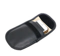 Black microfiber Faraday cage pouch for blocking car key fob and smartphone RFID signals.