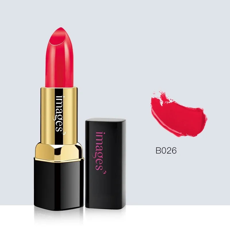 Moisturising lipstick lip gloss stick in 3.8g size, shown in a range of ten colours