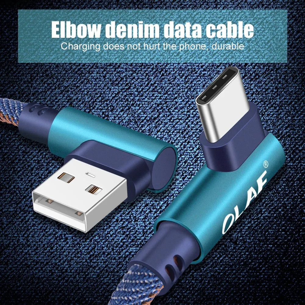 Fast charging USB cable for Android and Type C phones in various colours and lengths.