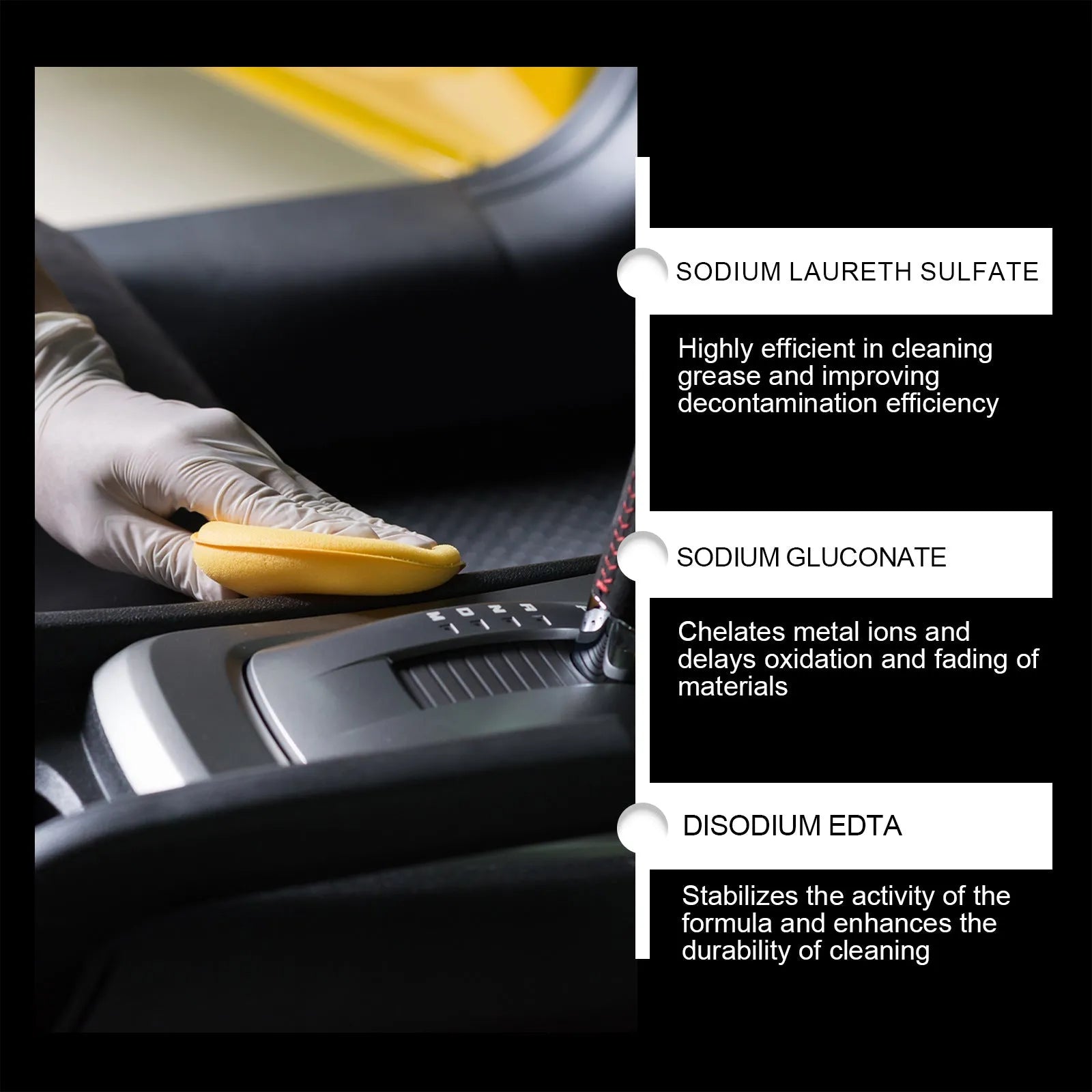 HOMONTH car interior foam cleaner 100ml with sponge and label
