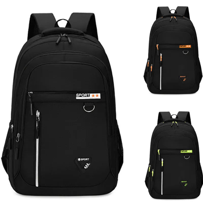 Men's Oxford cloth schoolbag with air cushion straps in black, blue, green or red colours