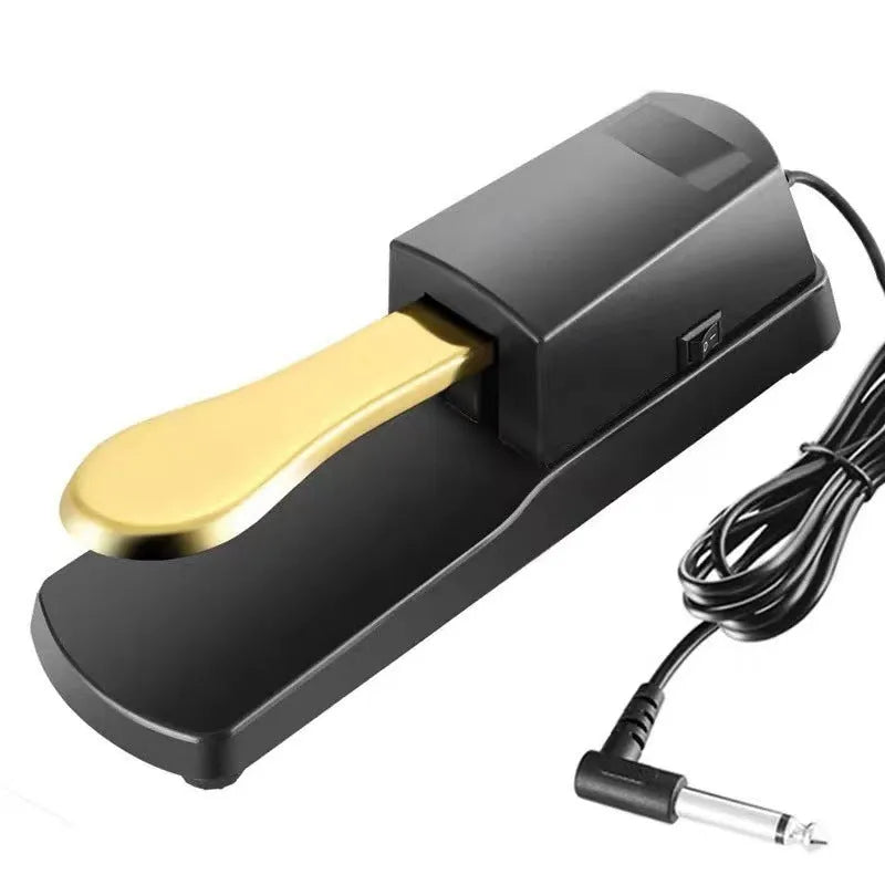 Black ABS plastic sustain pedal for electronic keyboards with 6.35mm jack connector
