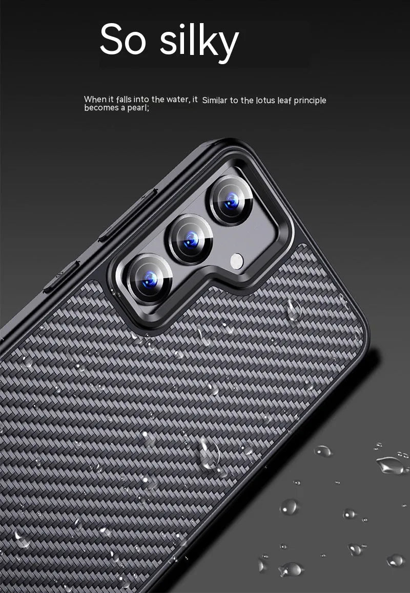 Aramid fibre frosted phone case magnetic shell for Samsung S23 S24 series black