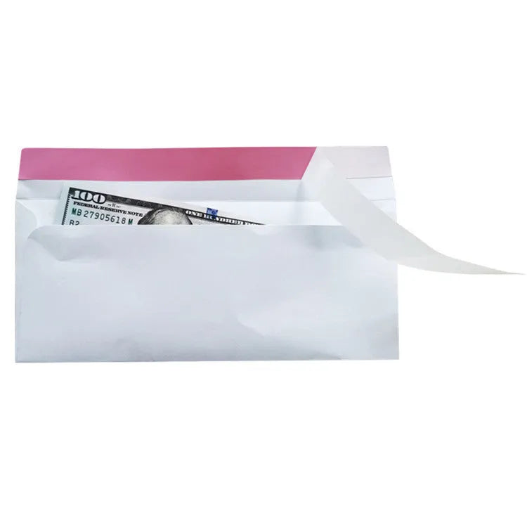 Blue confidential security envelope showing tamper-evident self-adhesive seal and 105x240mm dimensions