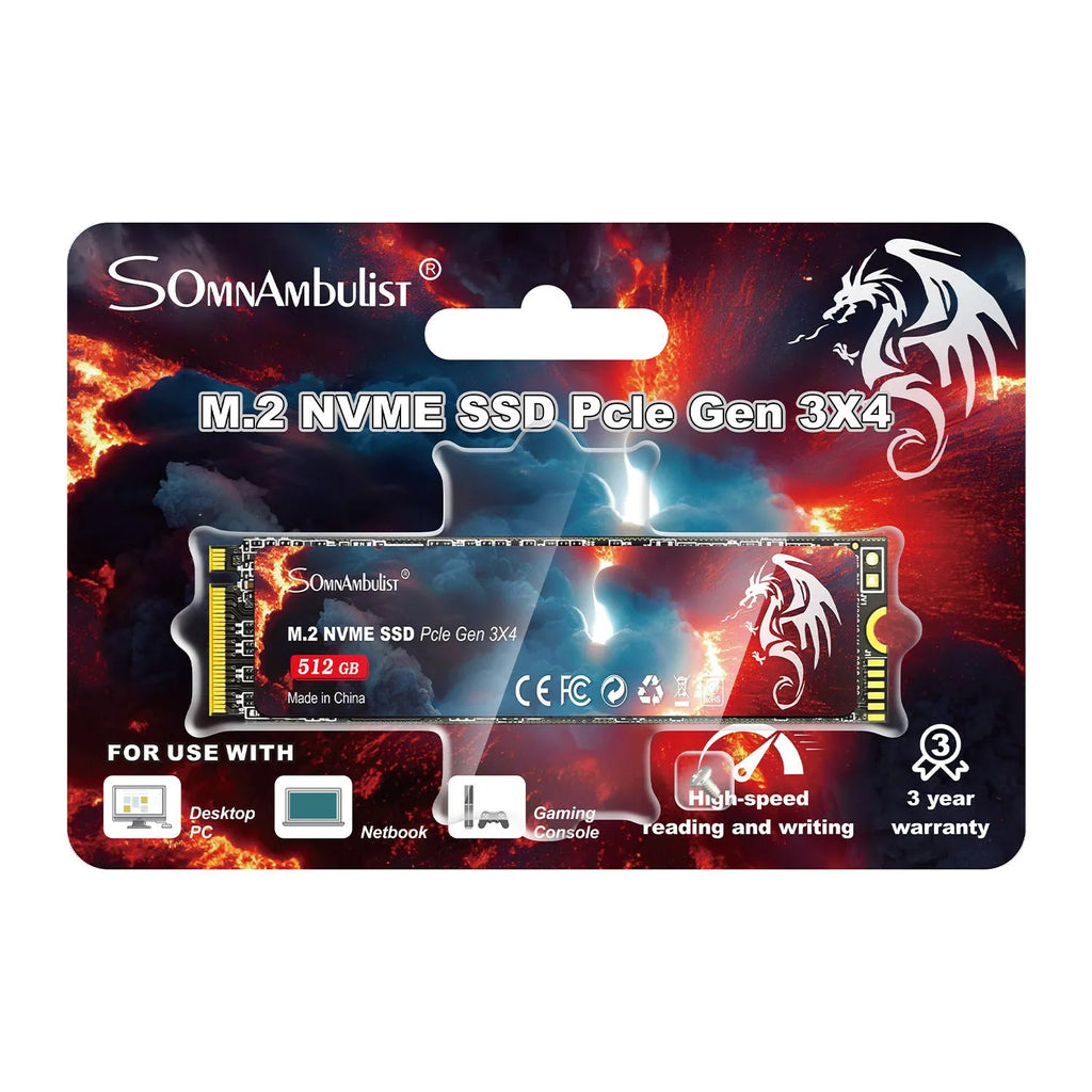 M.2 NVMe PCIe 3.0 Solid State Drive for desktop computers, showing compact 80mm length.
