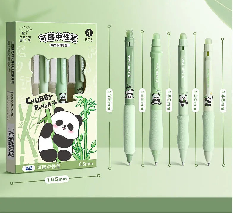 Cartoon printed erasable gel pen with 0.5mm tip in black and crystal blue ink options