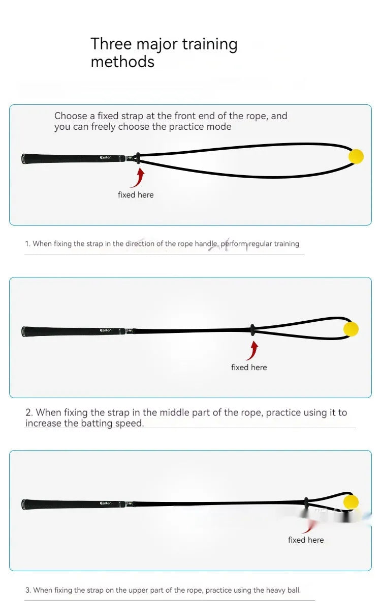 Black silicone elastic golf swing trainer rope for physical correction practice