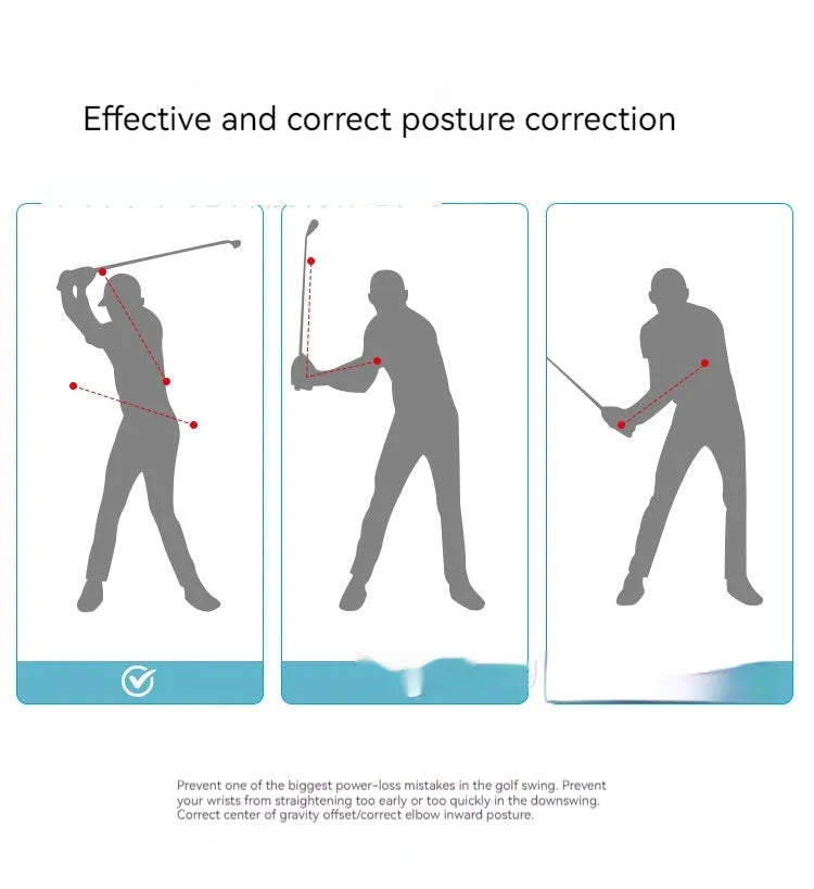 Black silicone elastic golf swing trainer rope for physical correction practice