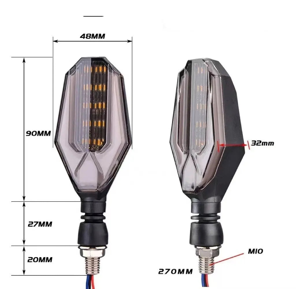 Motorcycle two-colour 30LED steering indicator with ABS acrylic housing for road race bikes
