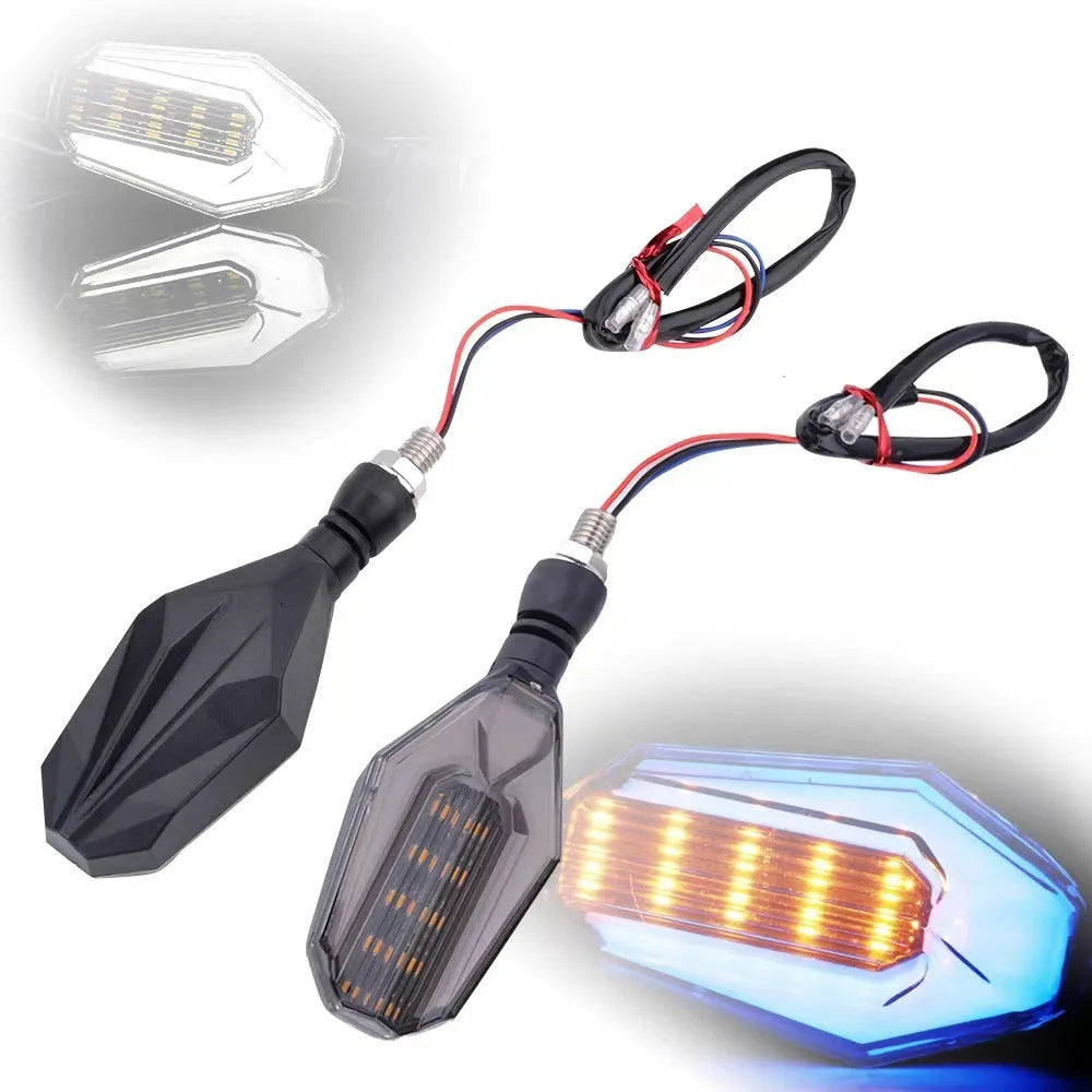 Motorcycle two-colour 30LED steering indicator with ABS acrylic housing for road race bikes