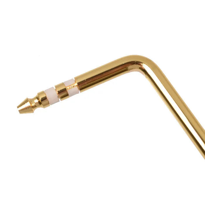 Guitar tremolo bar in chrome finish showing direct plug-in end and lever