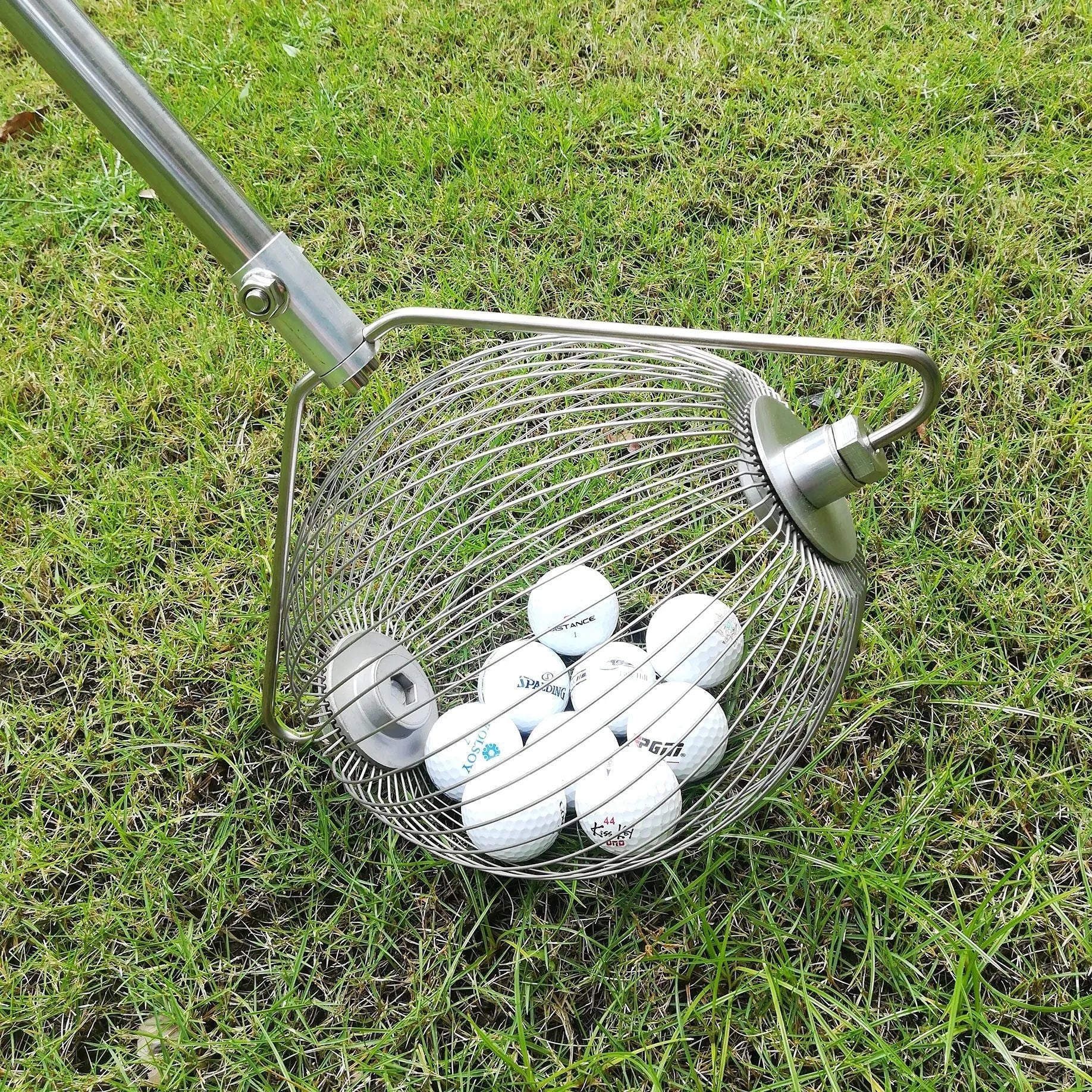 Metallic stainless steel golf ball picker retriever tool