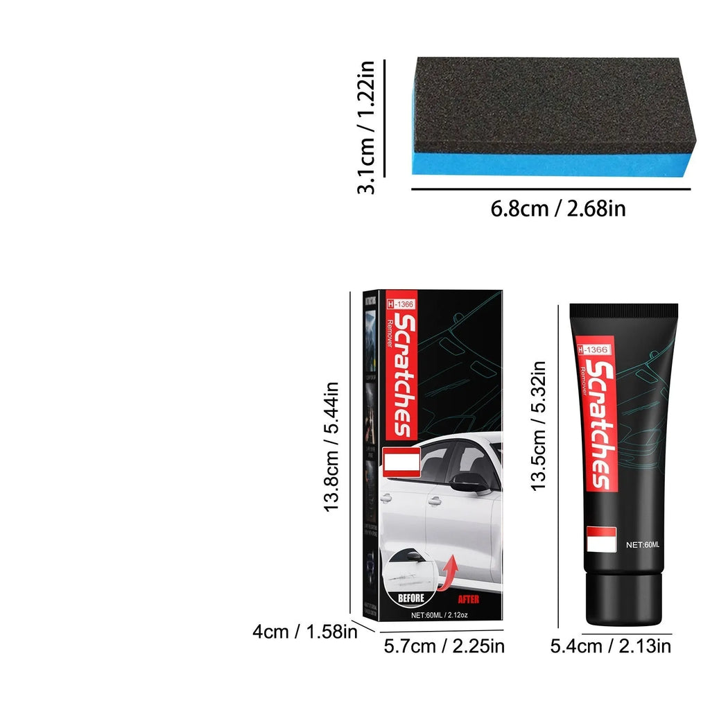 Car scratch repair polishing paste 60ml tube with application result on black car paint