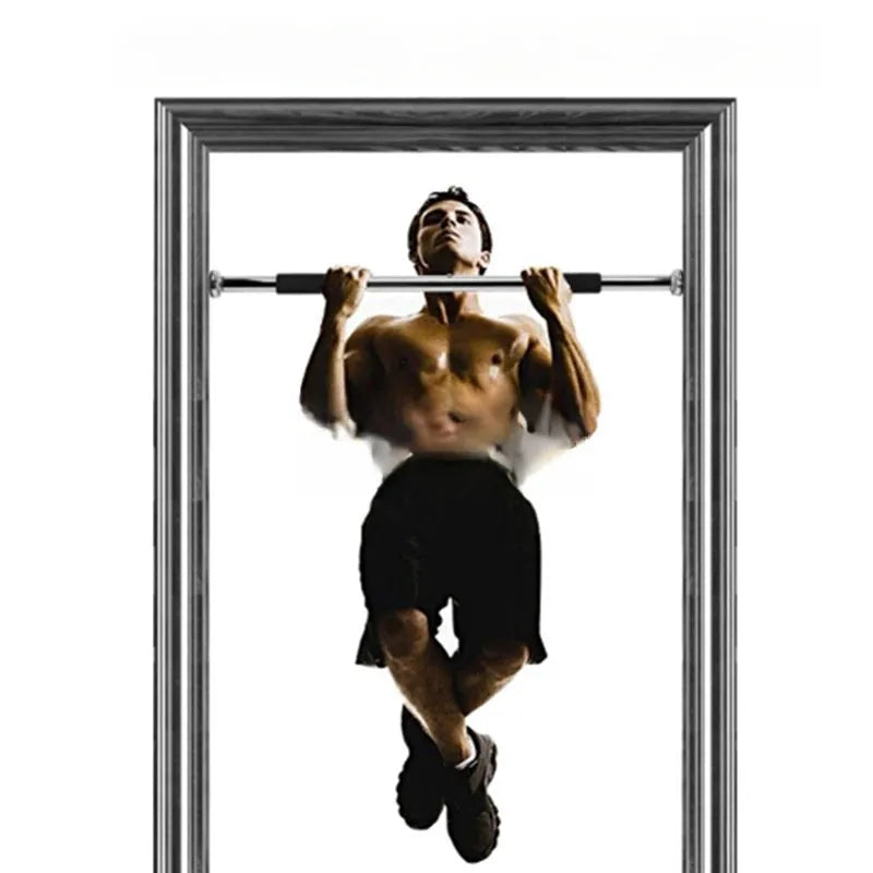 Steel adjustable pull-up bar expanded to full 100cm width for door frame mounting
