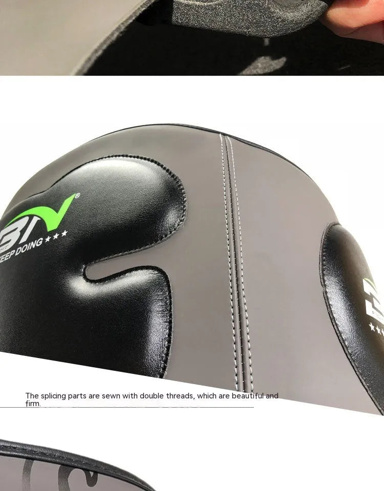 Dark grey waist-fastening boxing chest protection target pad for Sanda training.
