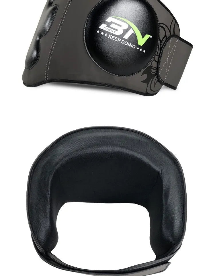 Dark grey waist-fastening boxing chest protection target pad for Sanda training.