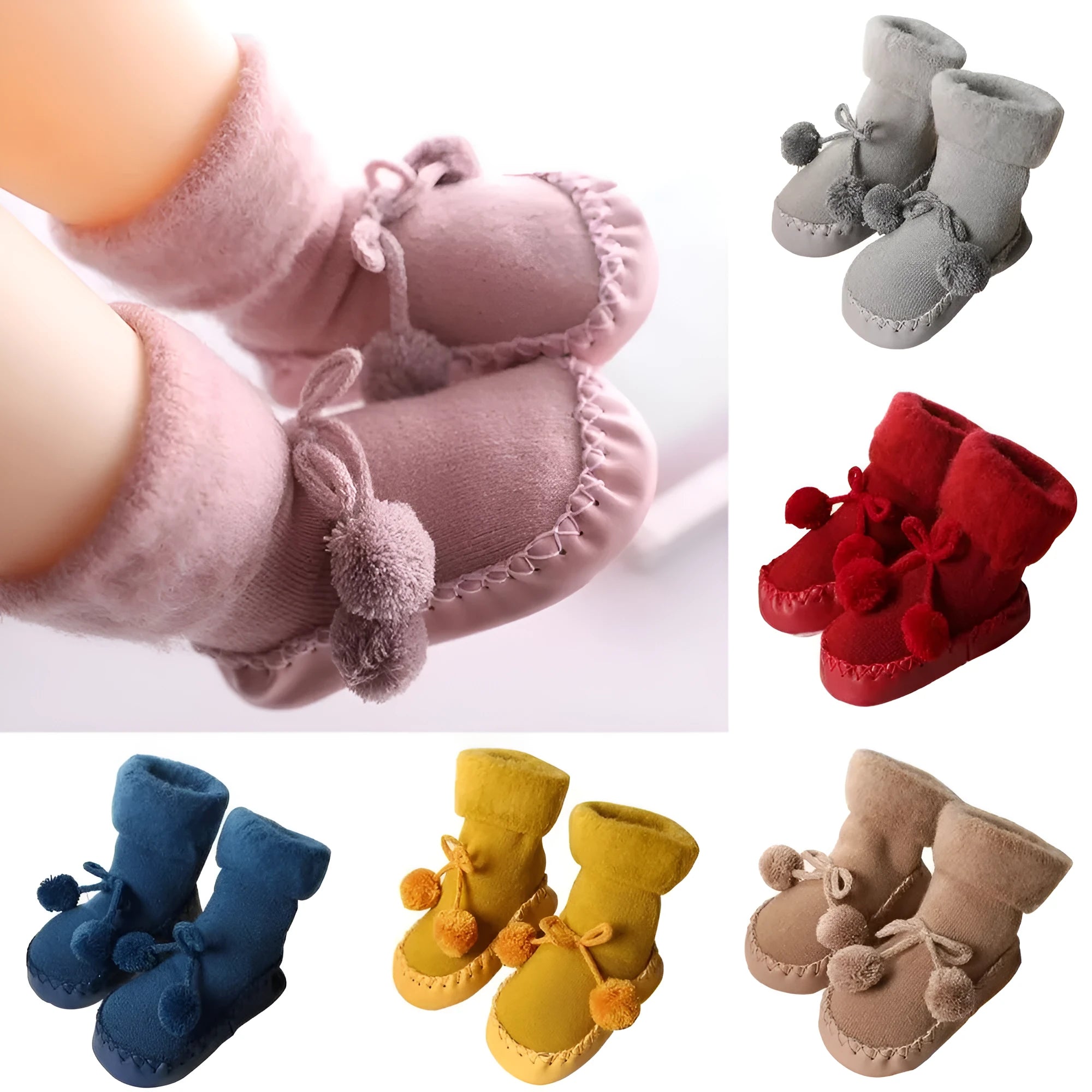 Baby children socks in coffee, grey, navy blue, and pink with sweat absorption function, sizes 11-14cm