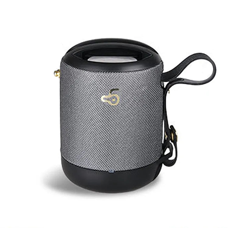Waterproof portable Bluetooth speaker with leather texture in black, blue, camouflage, grey, or red colours