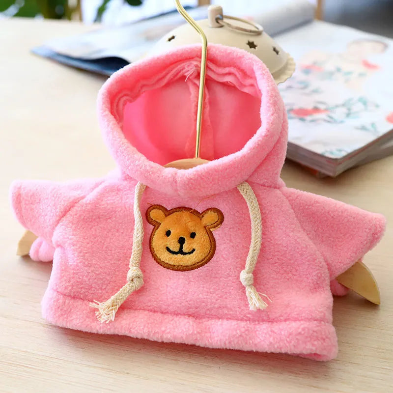Cloth dog hoodie sweater shown in blue, available in 23cm and 42cm sizes with a grey bear pattern option.