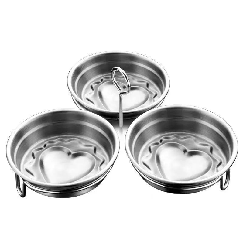 Stainless steel mini egg steamer in heart and round shape options for kitchen use