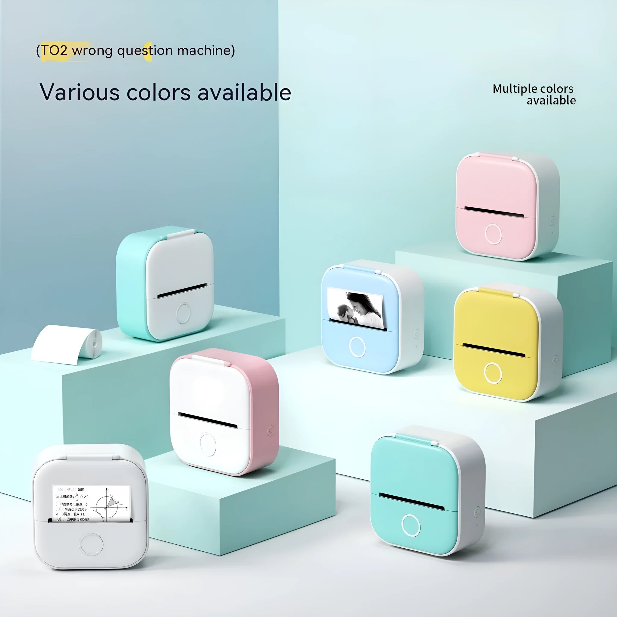 Phomemo T02 portable mini thermal label printer in white with Bluetooth connection