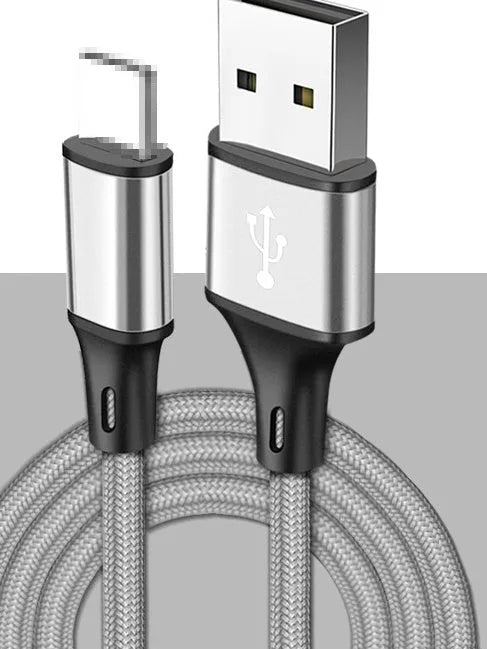 2m mobile phone data cable in multiple colours with USB and TYPE-C connectors