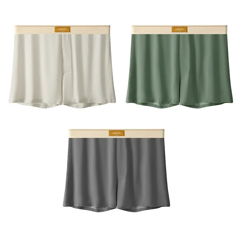 Men's breathable ice silk loose fit boxer briefs underwear in multiple colour options