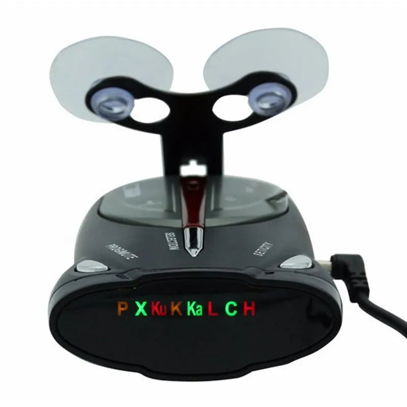 XRS9880 English Russian bilingual radar detector with LED display and suction cup bracket