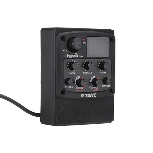 Cherub GT-6 black acoustic guitar pickup with EQ knobs and effects controls