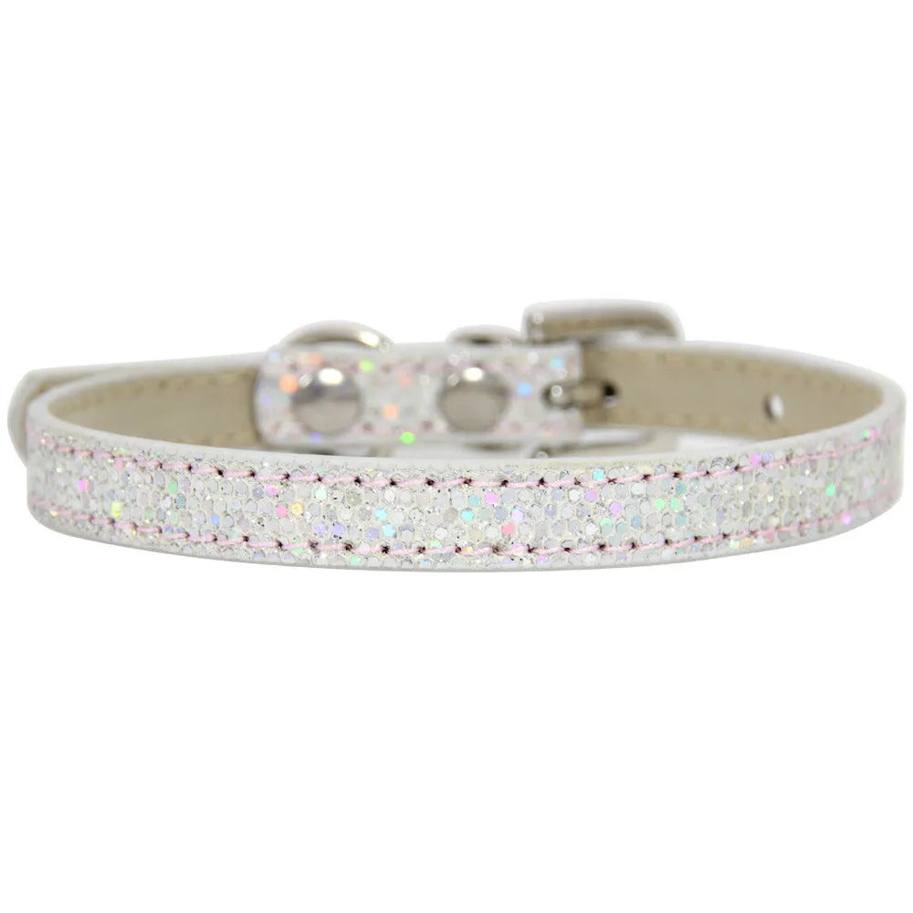 PU pet scratching collar anti-bite cat dog necklace adjustable protection cone in gold colour