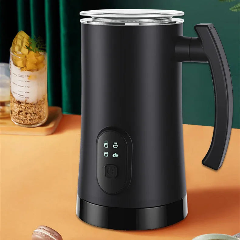 Home automatic stainless steel electric milk frother in black with 400W power and 304 inner liner