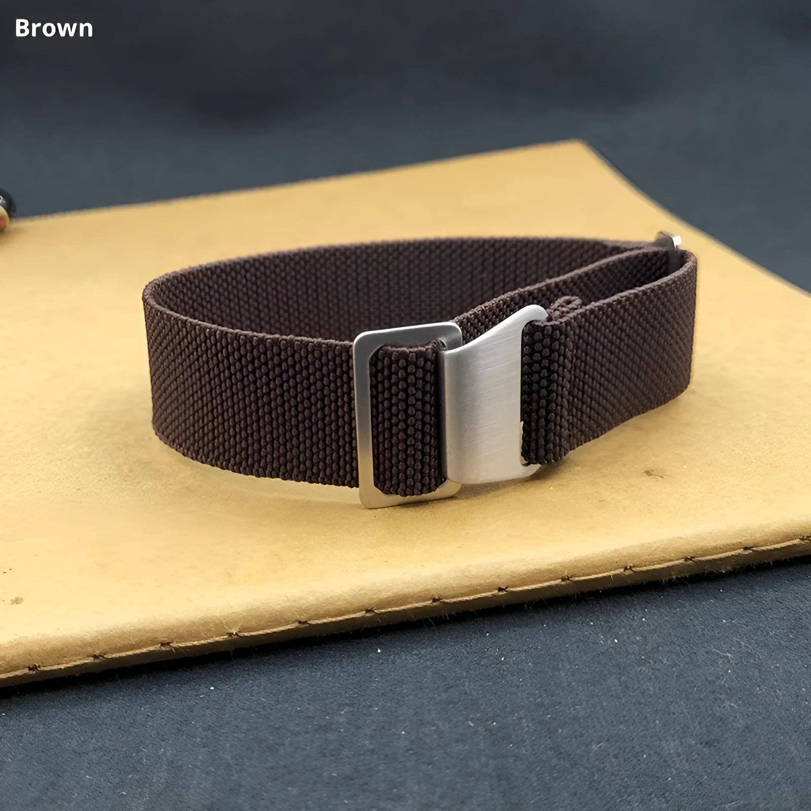 Nylon parachute watchband in green, blue, and black with silver buckle, 18mm 20mm 22mm widths