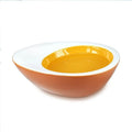 Medium ceramic pet bowl in egg bowl colour, 25x18x8cm, for cats and small dogs