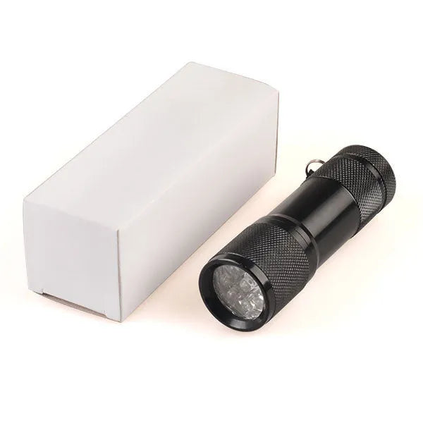 Smart vein locator medical device with black aluminium alloy body and red LED illumination