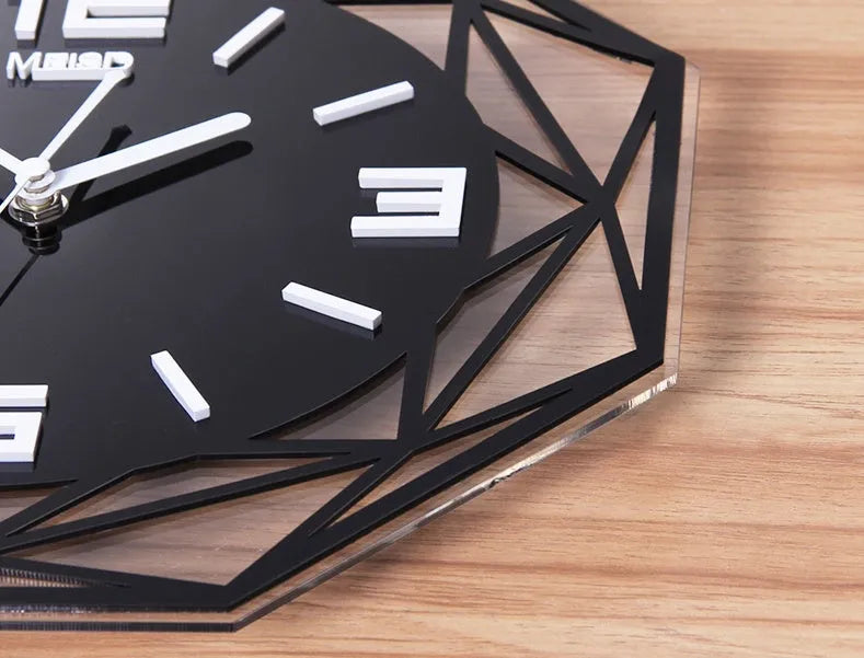 Simple acrylic wall clock with sweeping movement in white, S size 35x35cm