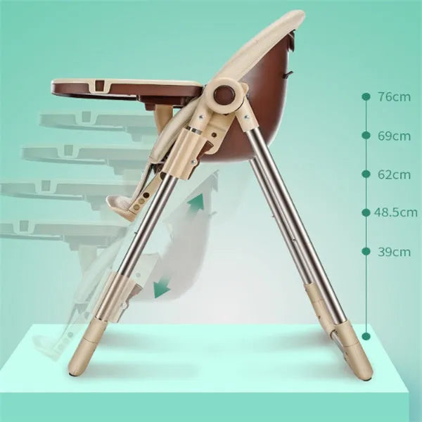 Baby chair with grow-up design, stable anti-fall structure, and waterproof plate in dream powder colour