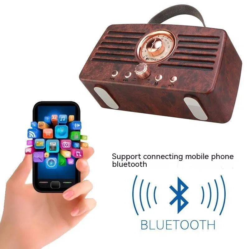 Stereo dual channel rechargeable radio for elderly with USB port and manual tuning dial in compact size