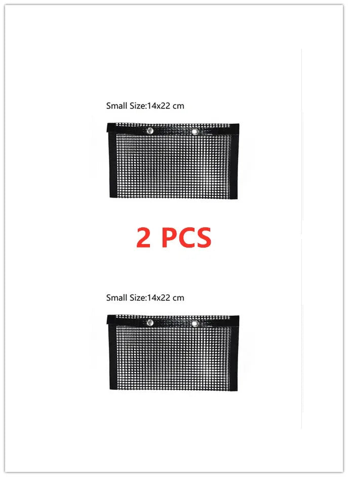 Reusable non-stick BBQ grill mesh bag on a grill with food, heat-resistant and food-safe