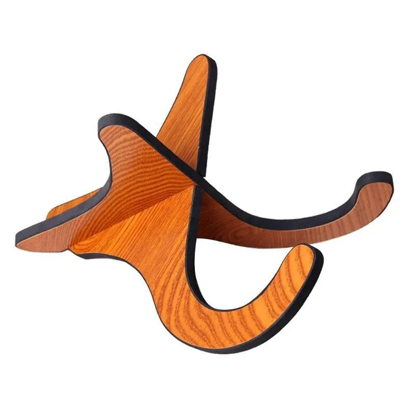 Wood folding ukulele bracket stand with anti-slip 3m EVA padding for 21-26 inch ukuleles