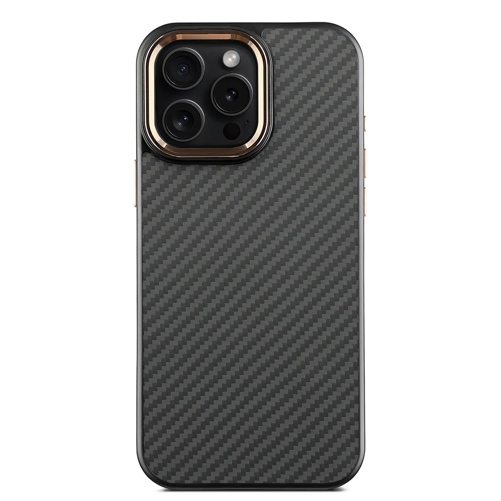 Green metal frame carbon fibre Kevlar phone case for iPhone 12 Pro