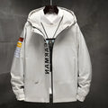 Hong Kong style jacket for men in black, made from 100% polyester chemical fibre fabric.