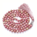 Geometric agate tassel necklace with colourful stone beads measuring 95-100cm in length