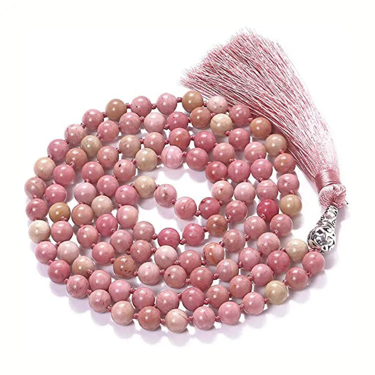 Geometric agate tassel necklace with colourful stone beads measuring 95-100cm in length
