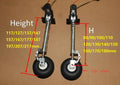 Alloy retractable drone landing gear with shock-absorbing damping system and three wheel size options