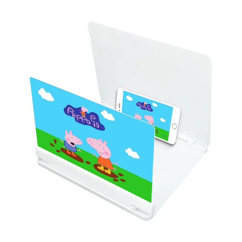 10-inch HD lens screen amplifier in black for smartphone magnification with 12X option on desk