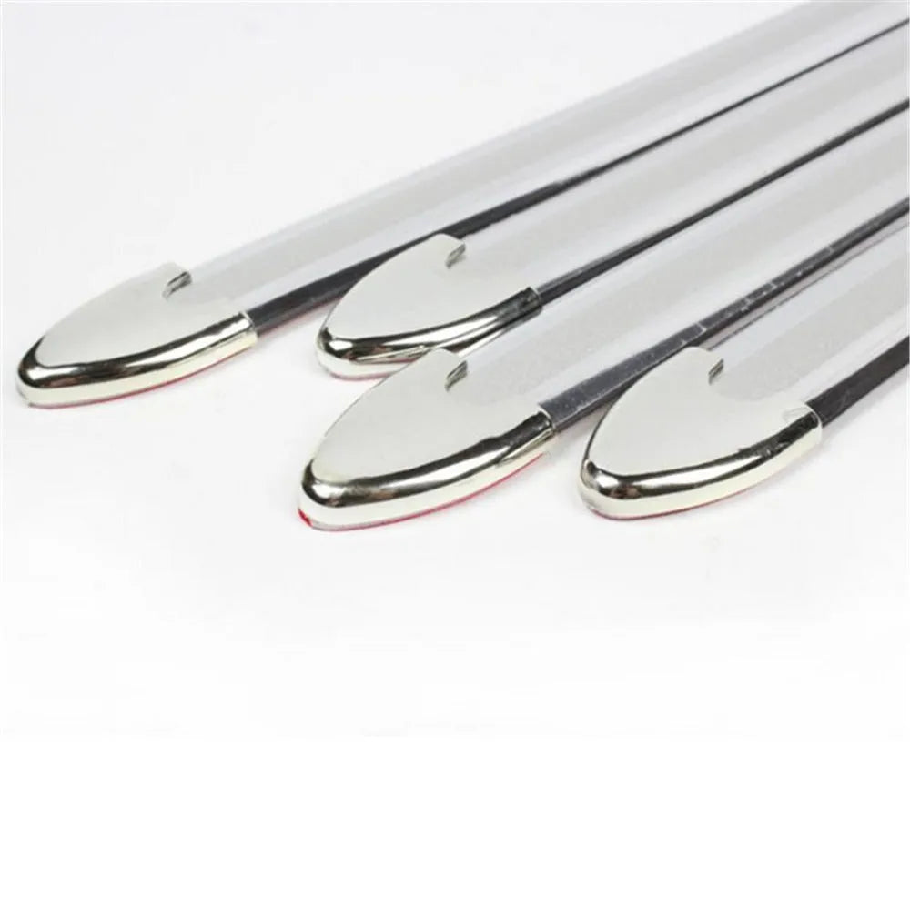 4-piece silver electroplated car anti-collision bumper strips with adhesive backing