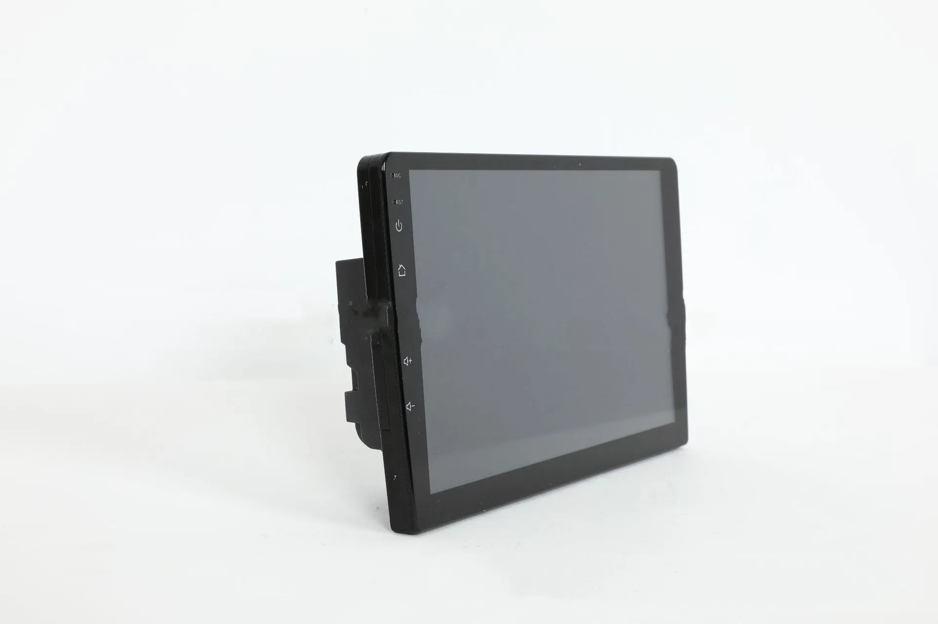 10.1 inch Android car head unit with touch screen, trapezoid panel design and universal fitting for vehicle dashboards